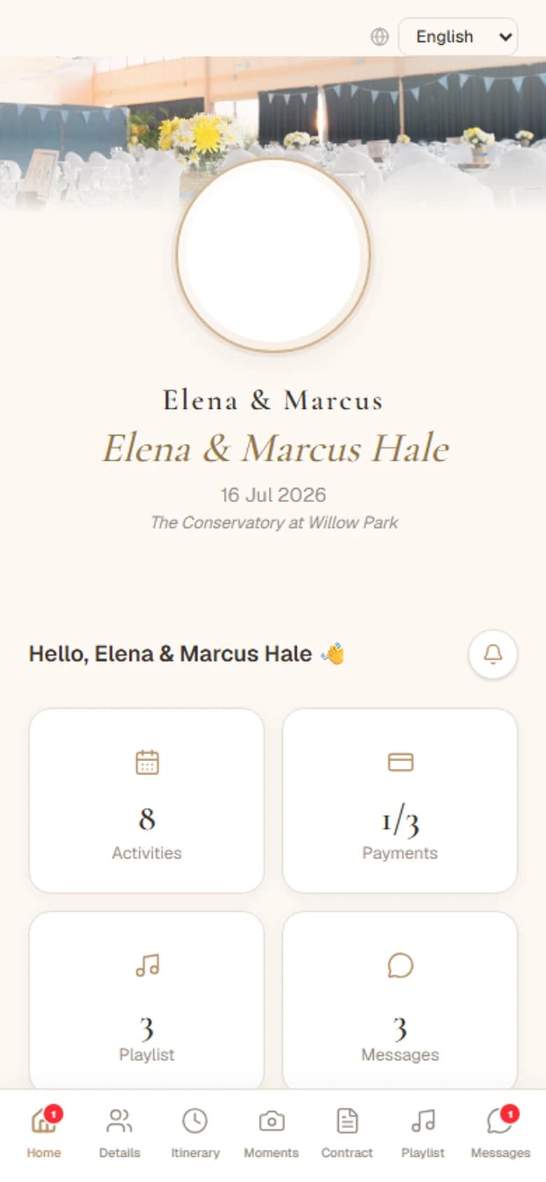 Private client portal on mobile
